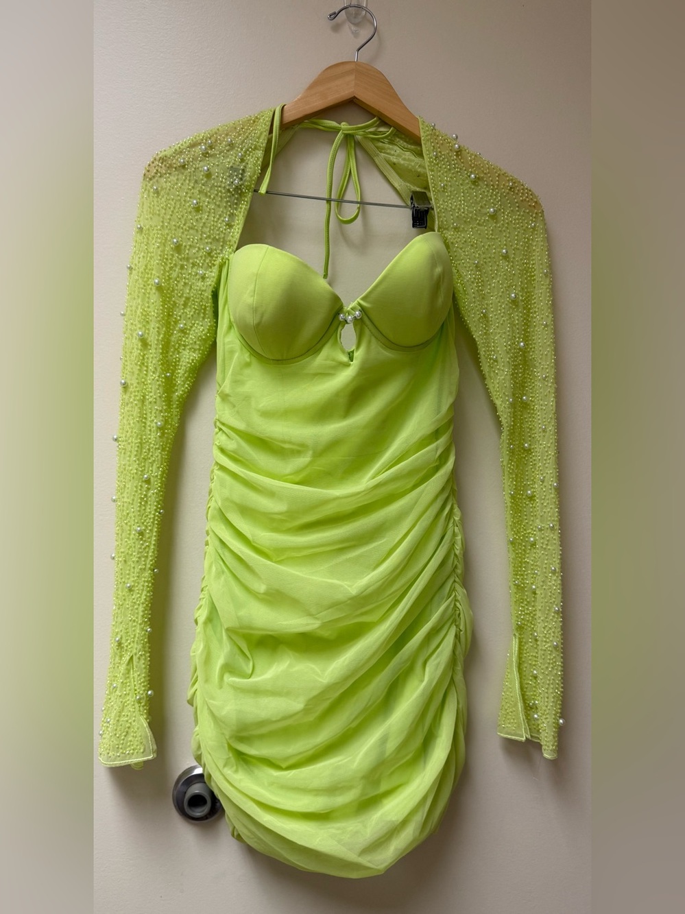 Oh Polly  Lime Green Embellished Lime Dress 🟢 - Picture 6 of 13